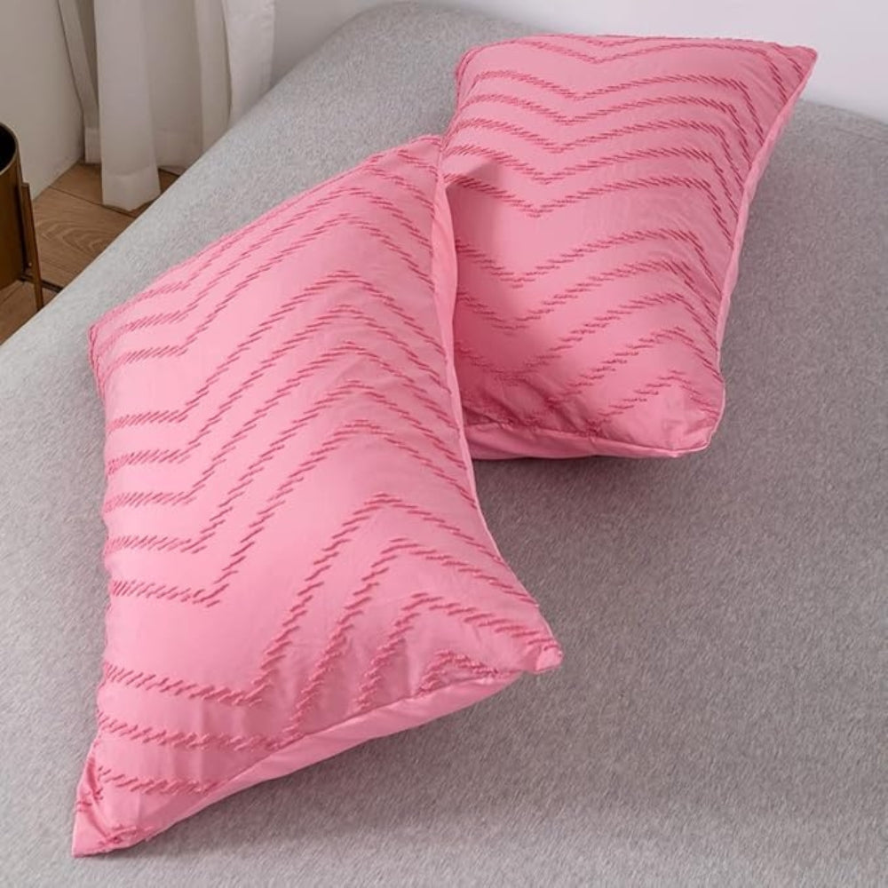 Chevron Pattern Plush Quilt Cover Set - 3 Piece Bedding Set