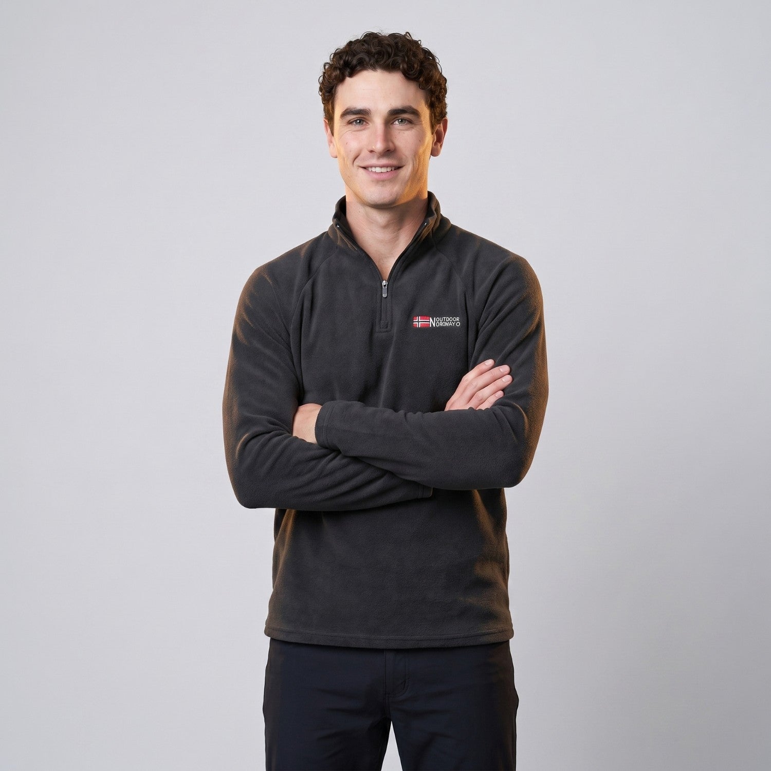 Men’s Quarter-Zip Fleece Pullover – Lightweight Hiking & Camping Mid-Layer