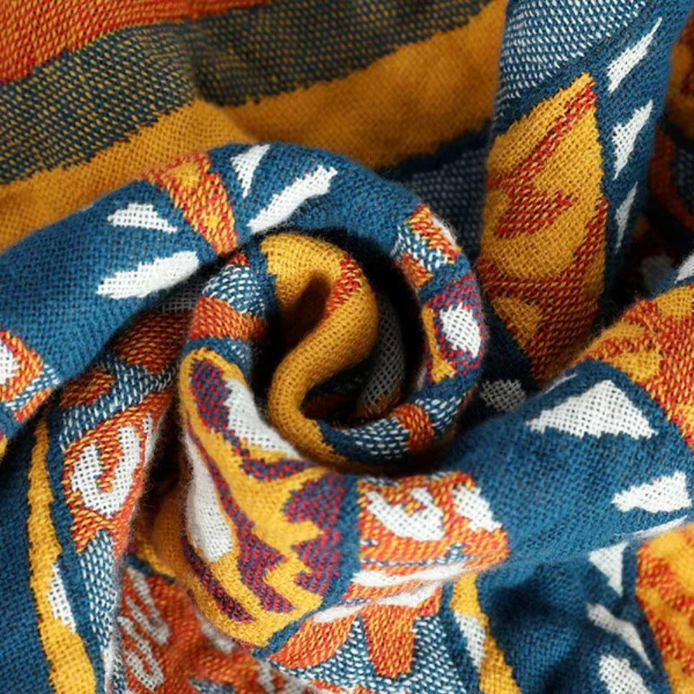 Reversible Golden Lotus Plush Throw Blanket for Cozy Comfort