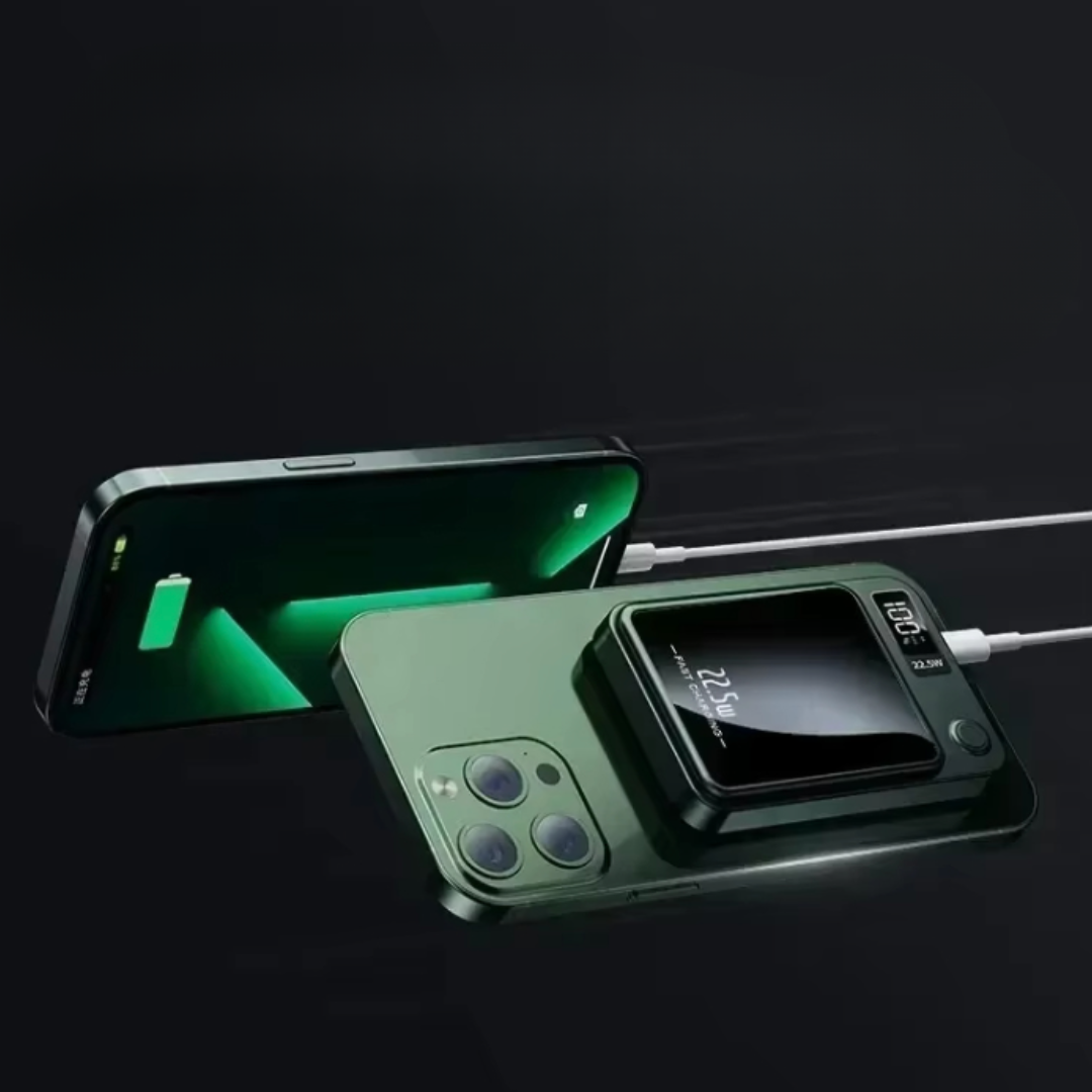Magnetische draadloze powerbank - compacte draagbare batterij met ledindicator