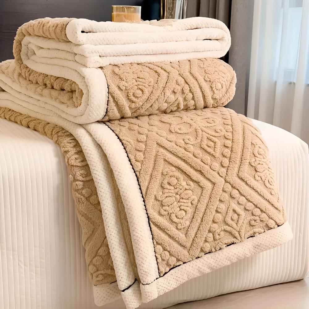 Cozy Velvet Mandala Sherpa Throw Blanket for Home Decor & Warmth