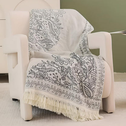 Cozy Scandi Chic Cotton Throw Blanket for Home Decor & Comfort