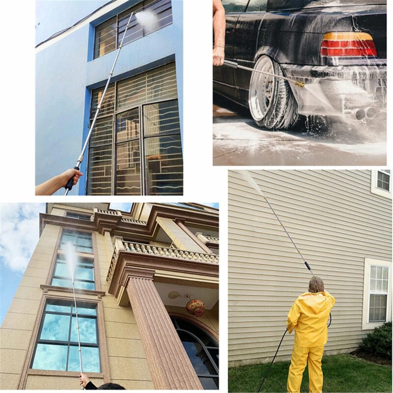 4000 PSI Telescoping Elevated Pressure Washer Wand Set for Gutter & Roof Drainage & Walls Cleaning
