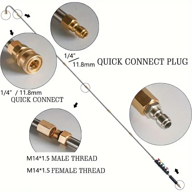 4000 PSI Telescoping Elevated Pressure Washer Wand Set for Gutter & Roof Drainage & Walls Cleaning