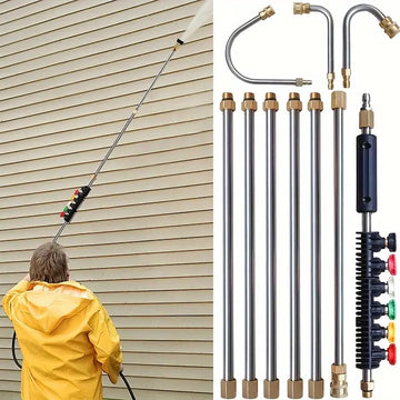 4000 PSI Telescoping Elevated Pressure Washer Wand Set for Gutter & Roof Drainage & Walls Cleaning