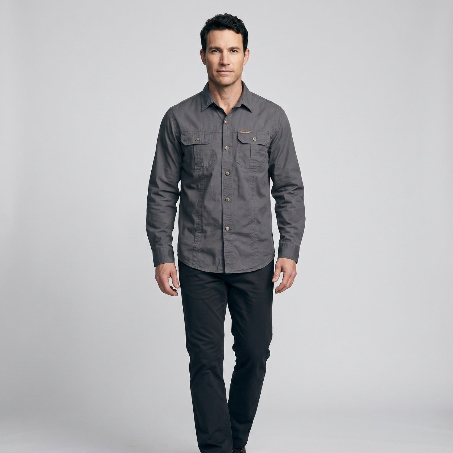 Men’s Lightweight Long-Sleeve Outdoor Shirt – Durable Cotton-Blend Top