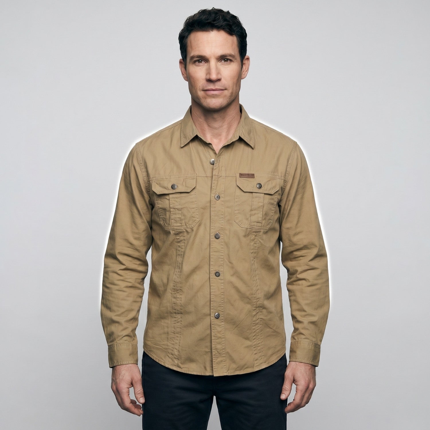 Men’s Lightweight Long-Sleeve Outdoor Shirt – Durable Cotton-Blend Top