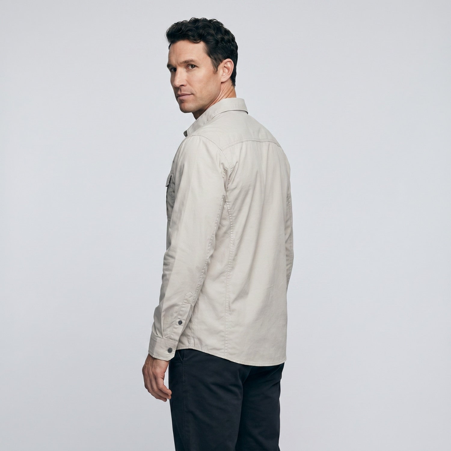 Men’s Lightweight Long-Sleeve Outdoor Shirt – Durable Cotton-Blend Top