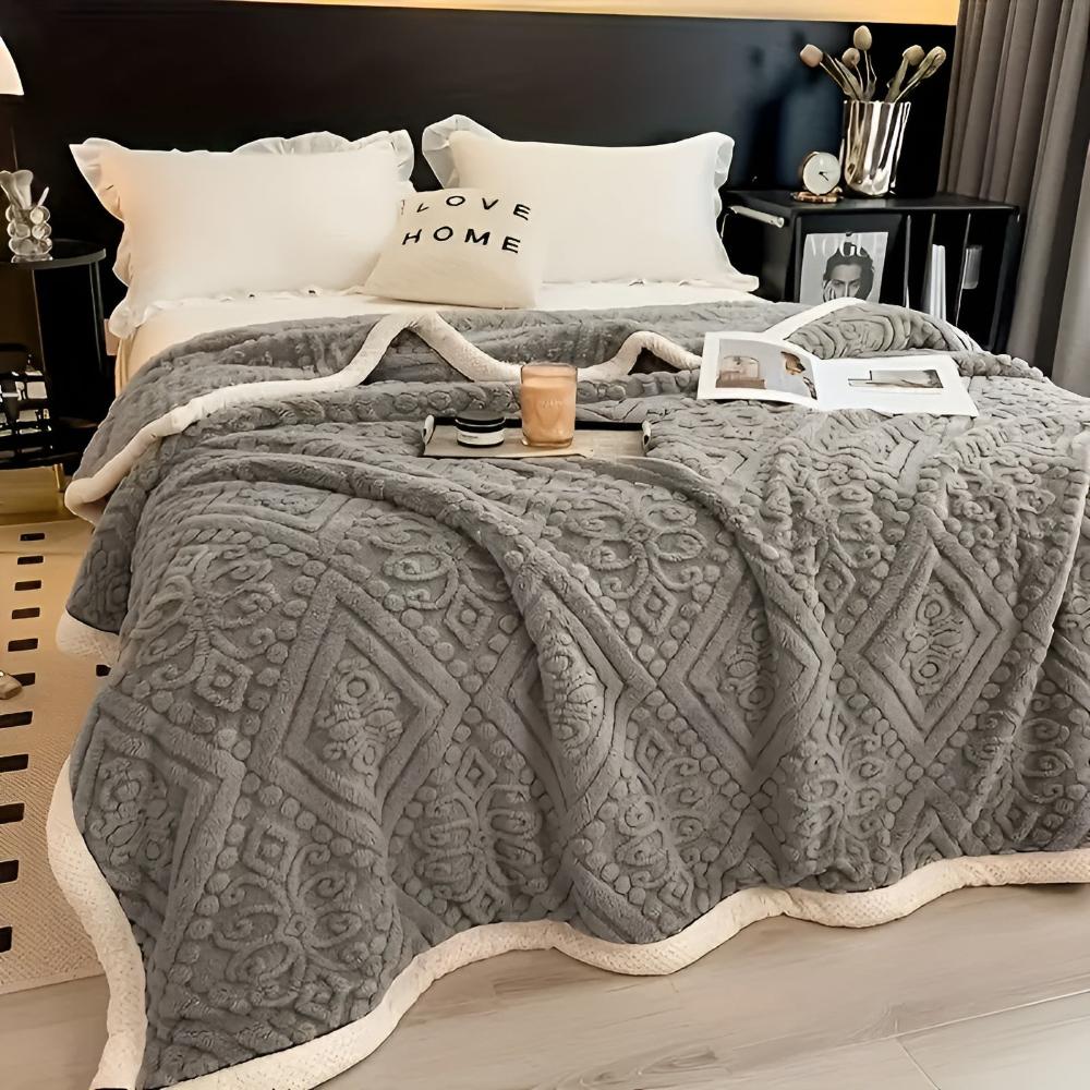 Cozy Velvet Mandala Sherpa Throw Blanket for Home Decor & Warmth