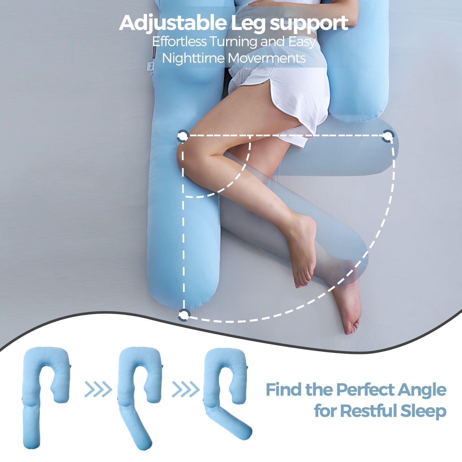 Cooling Comfort Pregnancy Pillow for Sleep Support and Back Pain Relief