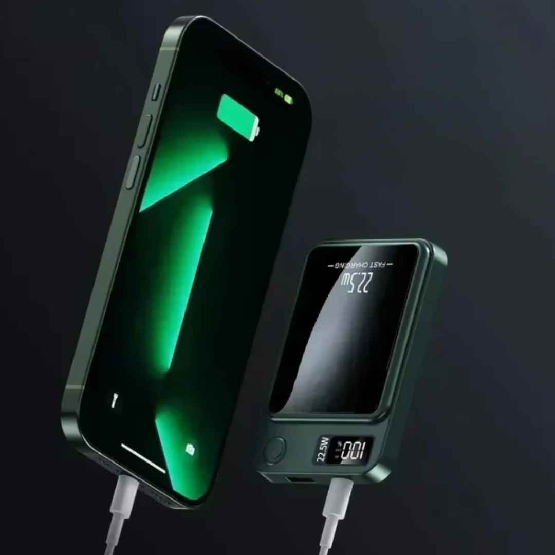Magnetische draadloze powerbank - compacte draagbare batterij met ledindicator