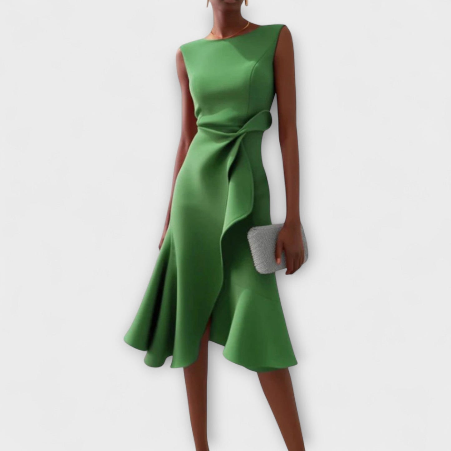 Sheila™ | Draped Asymmetric Midi Gown