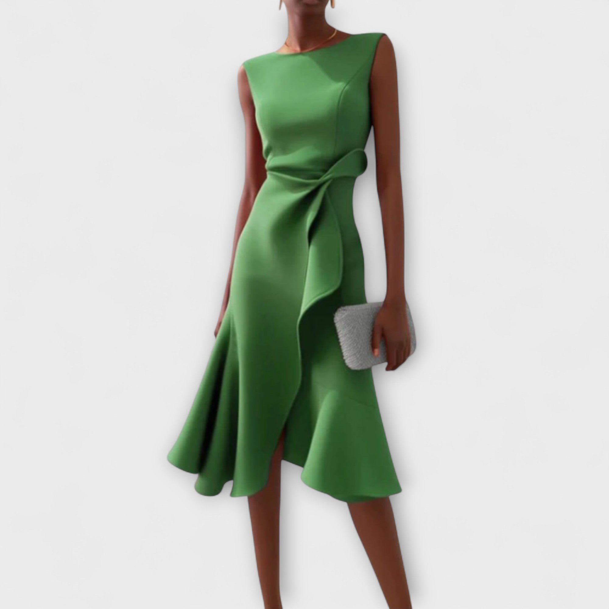 Sheila™ | Draped Asymmetric Midi Gown