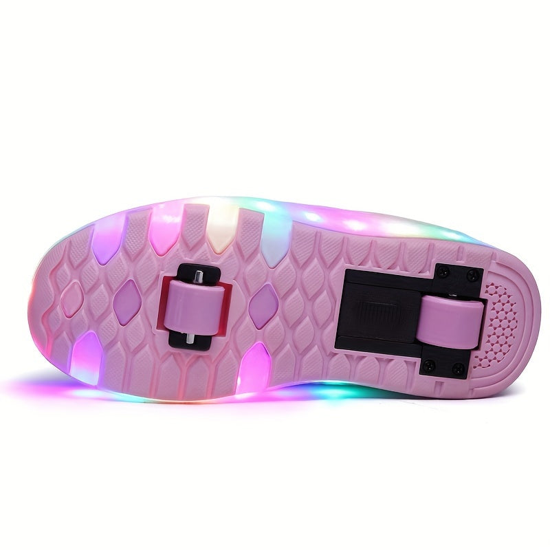 Kids' LED Roller Trainers with Removable Wheels, Sizes 26–35