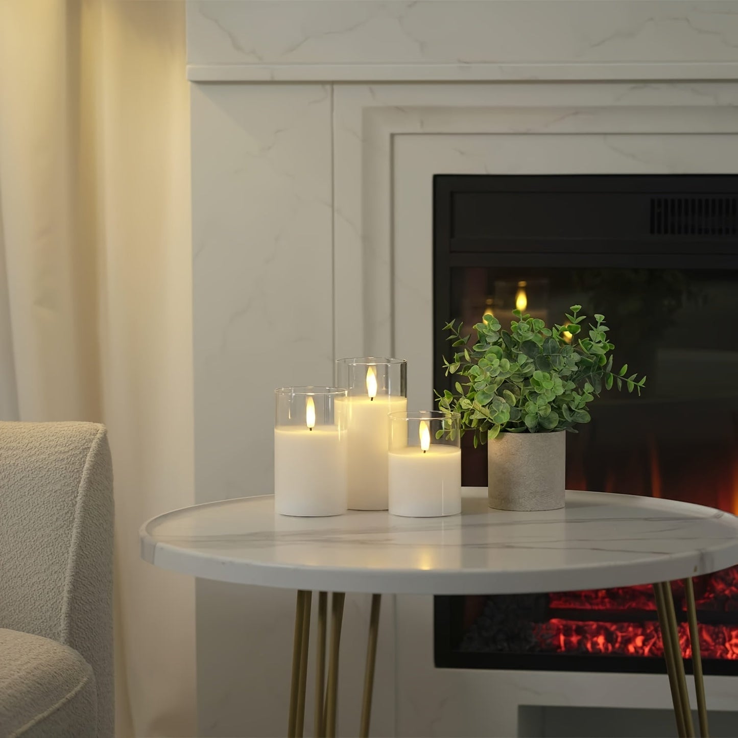 Remote Control Candle Warmer Set - Battery Operated LED Candles with Timer & Remote for Home Decor