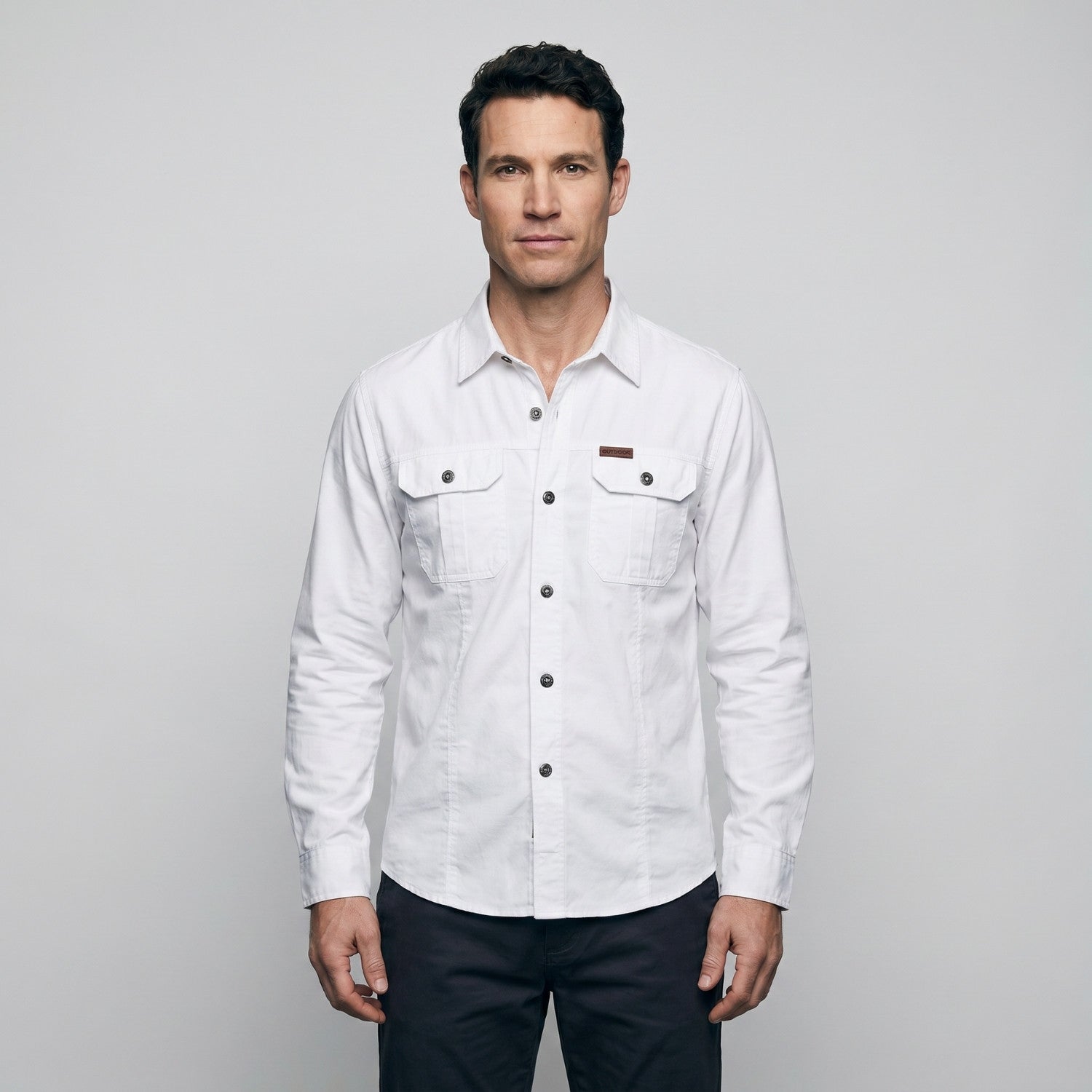 Men’s Lightweight Long-Sleeve Outdoor Shirt – Durable Cotton-Blend Top