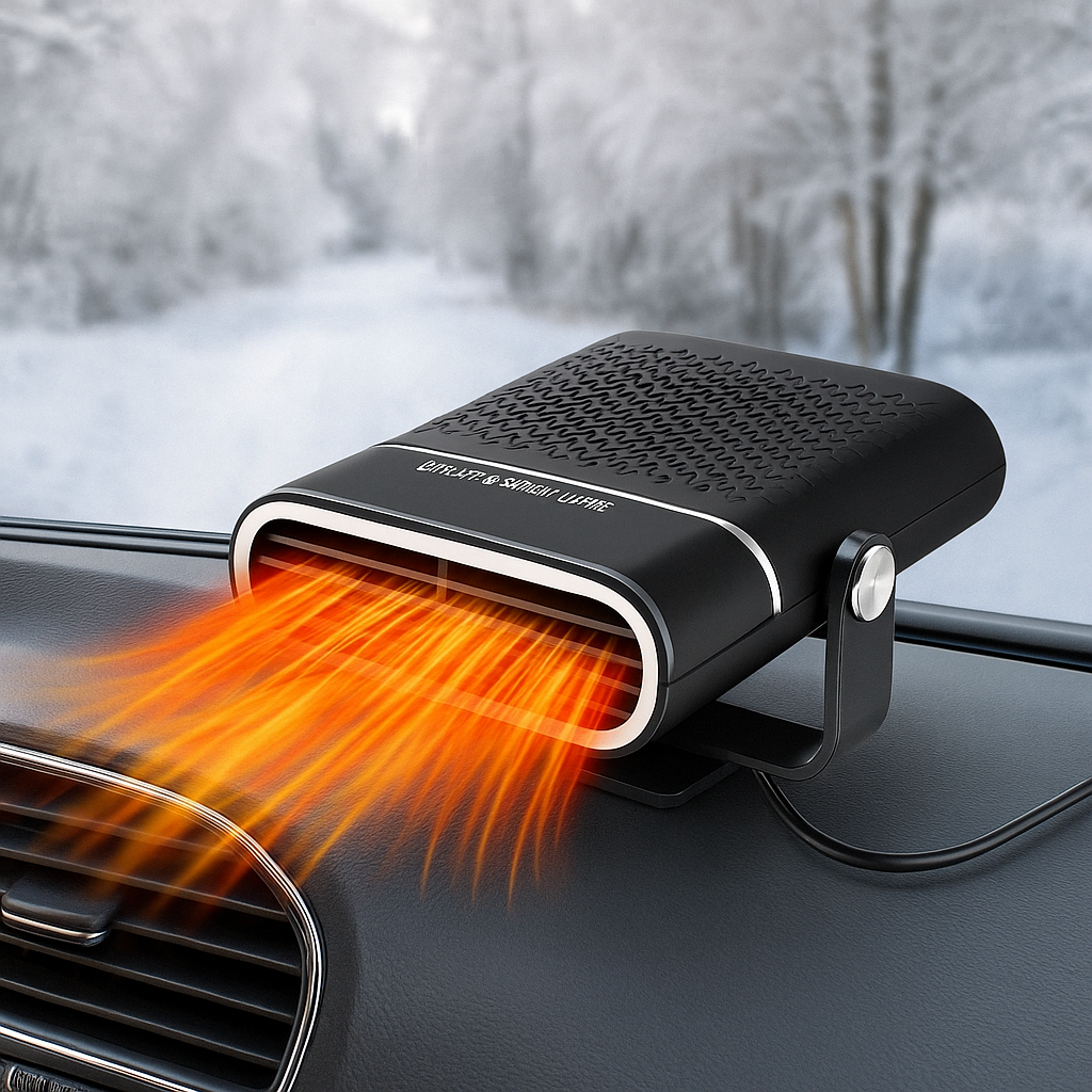 12V/USB Car Heater | Space-Saving demisting airflow