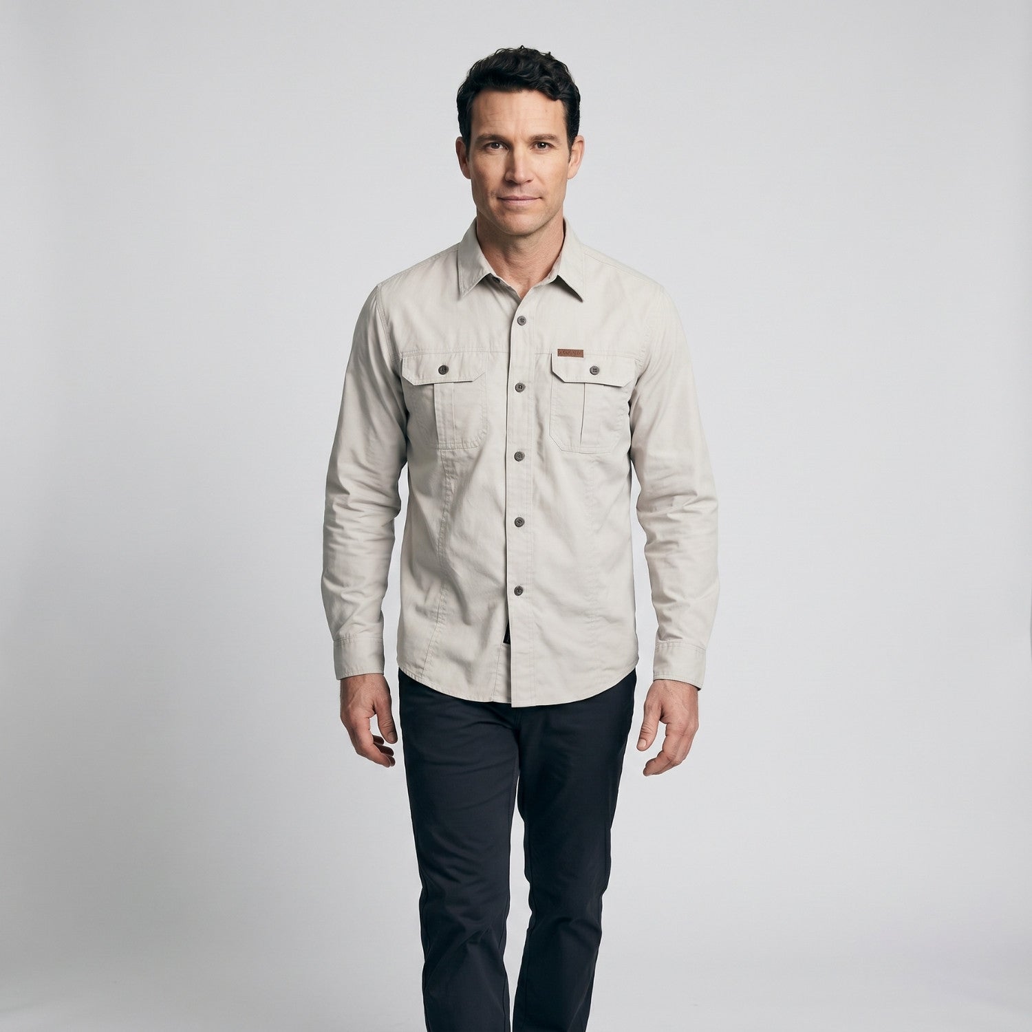 Men’s Lightweight Long-Sleeve Outdoor Shirt – Durable Cotton-Blend Top