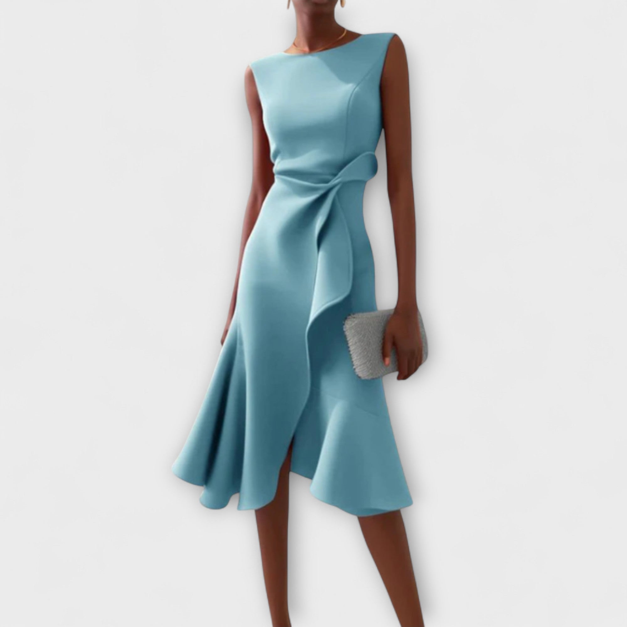 Sheila™ | Draped Asymmetric Midi Gown