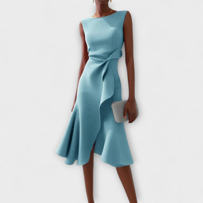 Sheila™ | Draped Asymmetric Midi Gown
