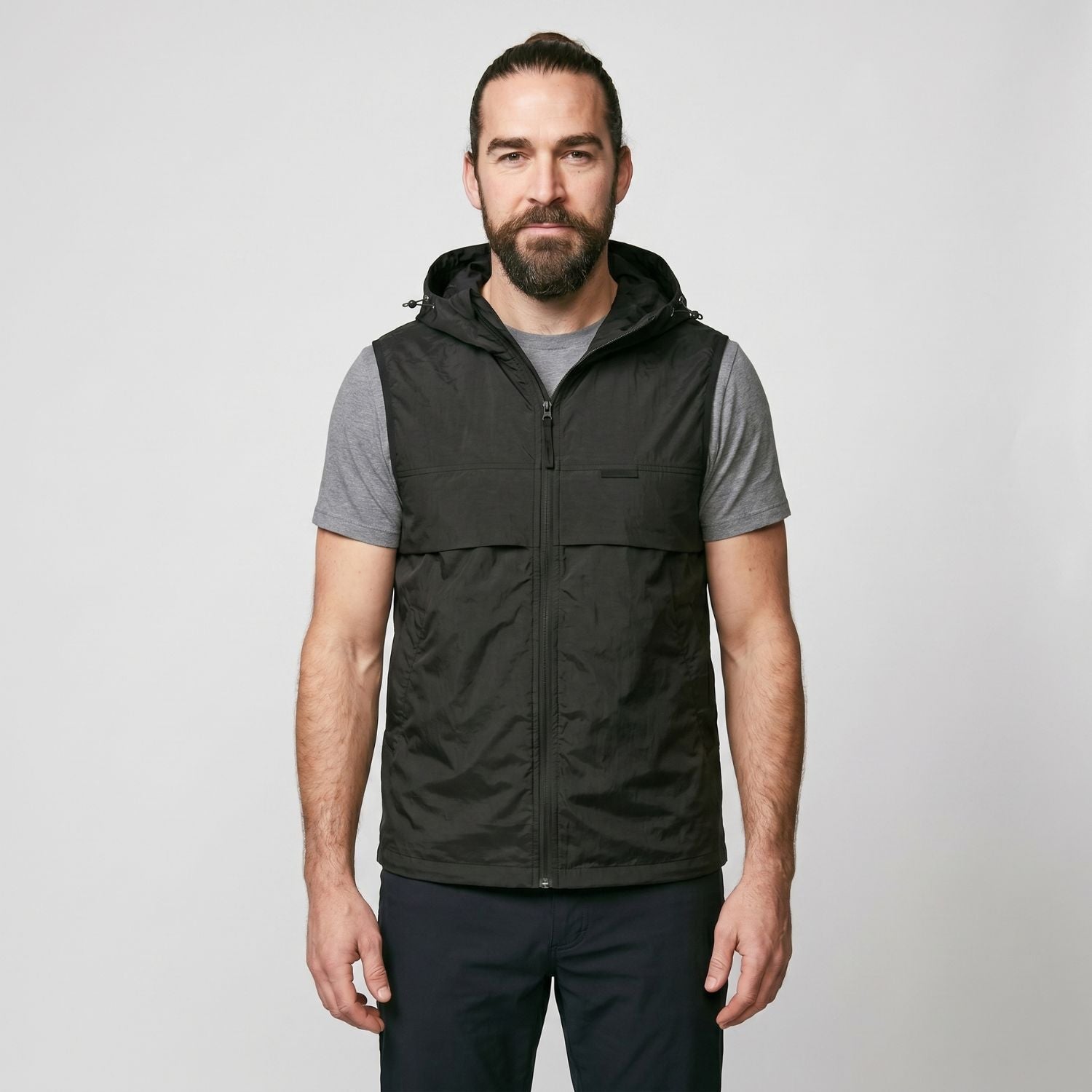 Men’s Hooded Gilet – Lightweight Windproof Vest for Fishing & Hiking