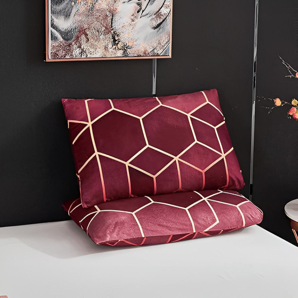 Golden Cosmo Hive | 3-Piece Luxury Quilt Cover Set for Bedding