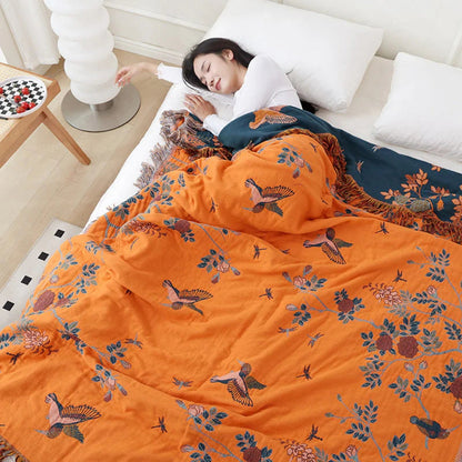 Luxury Multi-Layer Cotton Throw Blanket for Cozy Home Decor
