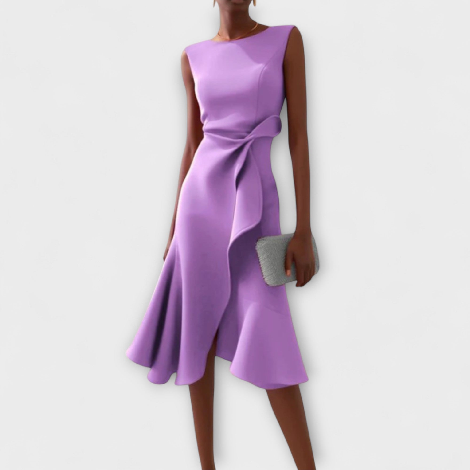 Sheila™ | Draped Asymmetric Midi Gown