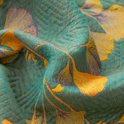 Reversible Floral Ginkgo Leaves Coverlet Set - Soft Bedspread & Quilt