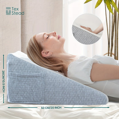 Wedge Pillow for Side Sleepers – Triangle Neck Support, Pregnancy Cushion, Bed Elevation, Soft Comfort