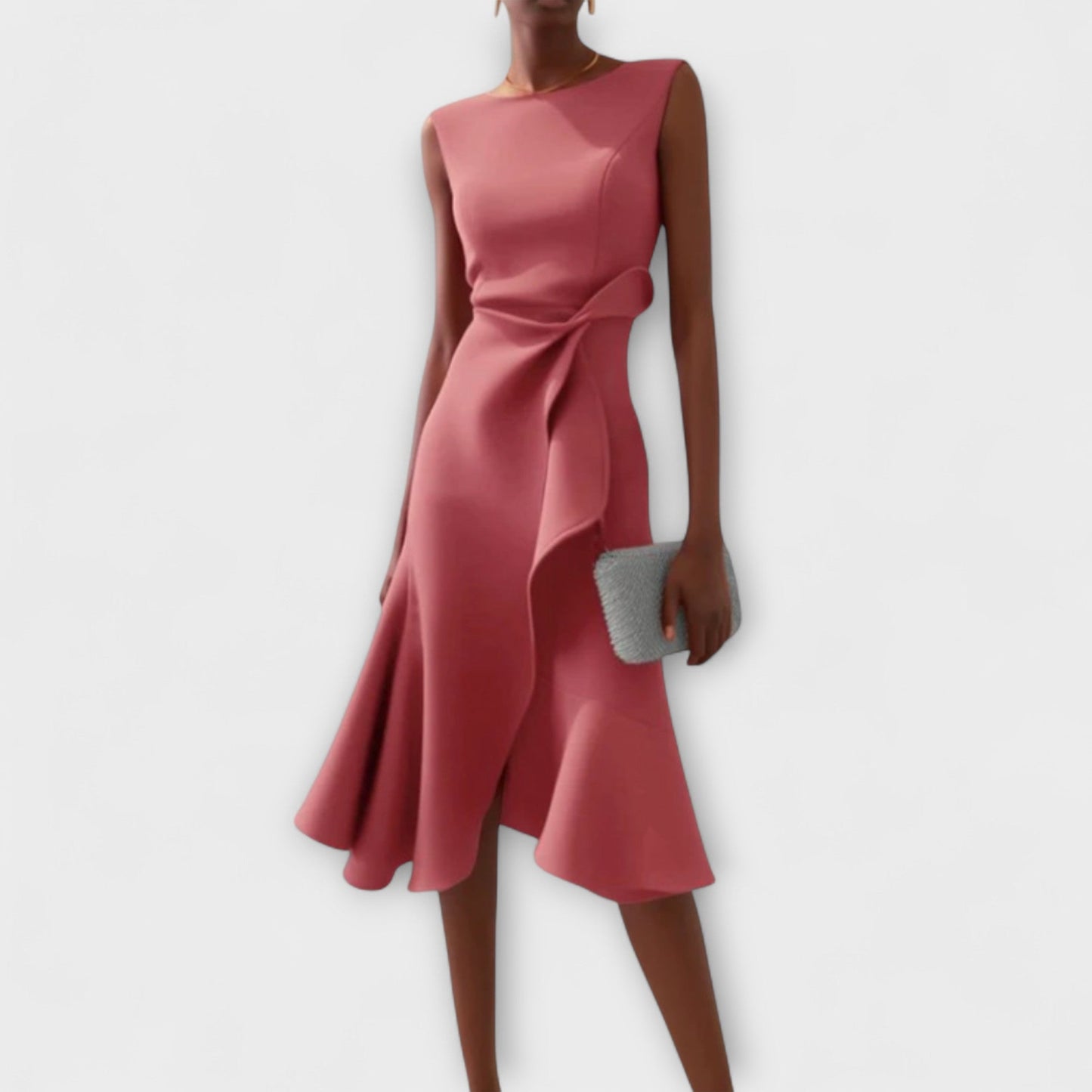 Sheila™ | Draped Asymmetric Midi Gown