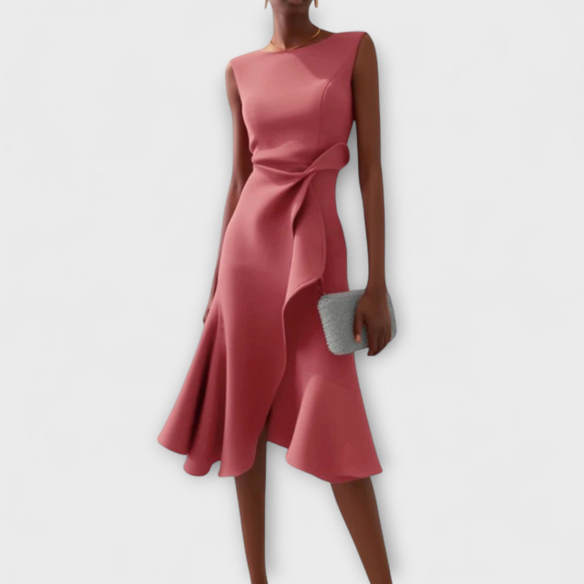 Sheila™ | Draped Asymmetric Midi Gown