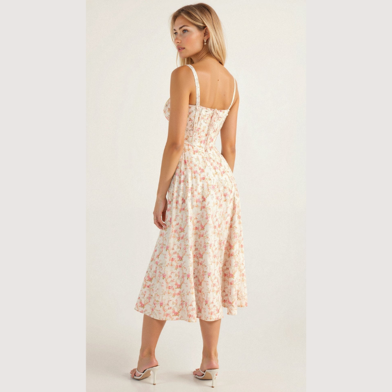 Square Neck Sleeveless Midi Dress