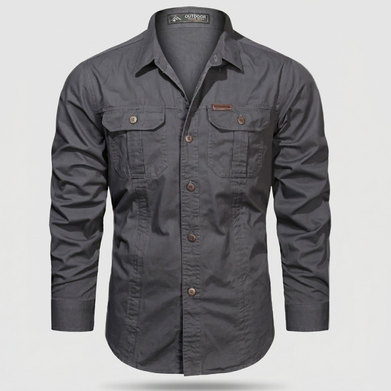 Men’s Lightweight Long-Sleeve Outdoor Shirt – Durable Cotton-Blend Top