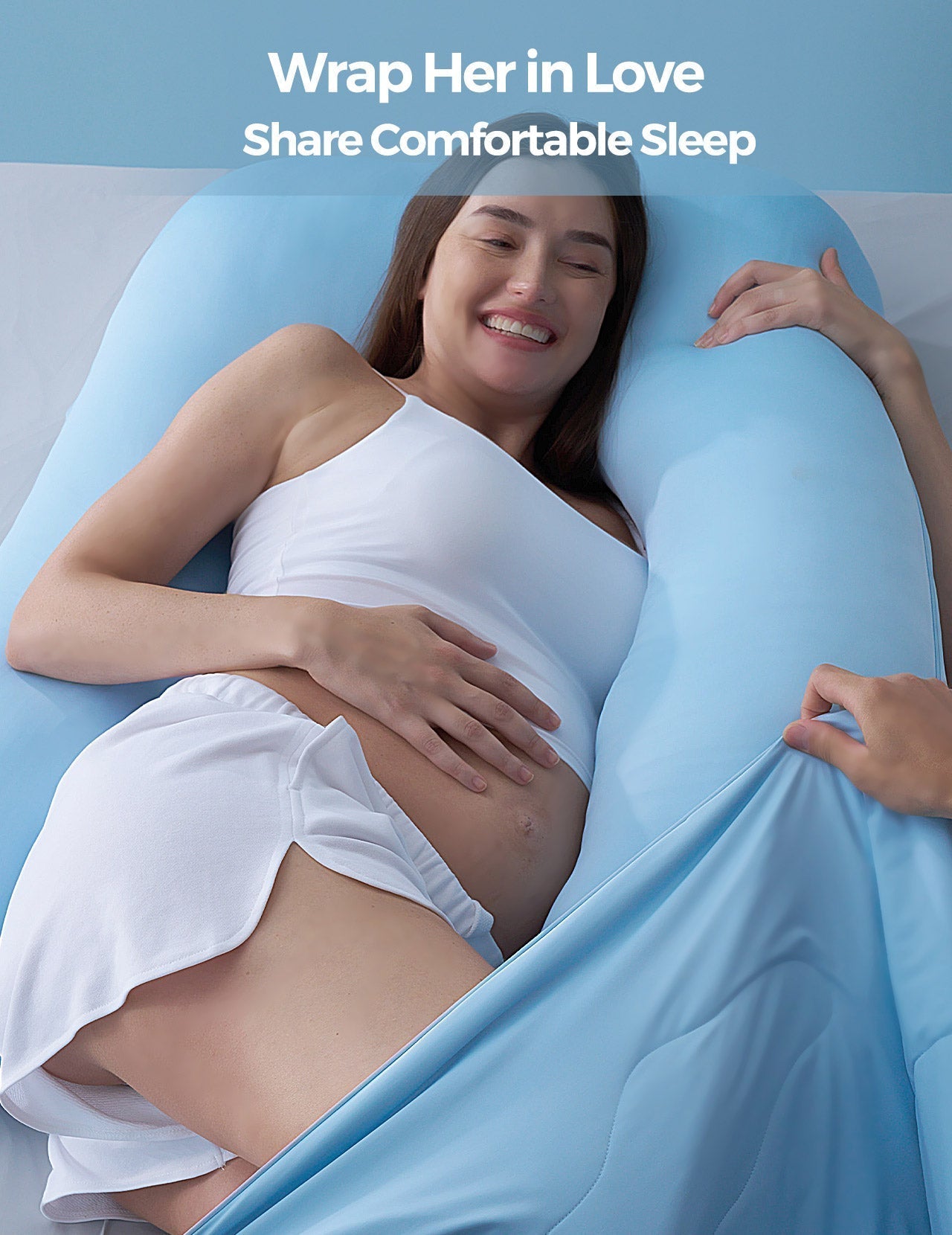 Cooling Comfort Pregnancy Pillow for Sleep Support and Back Pain Relief