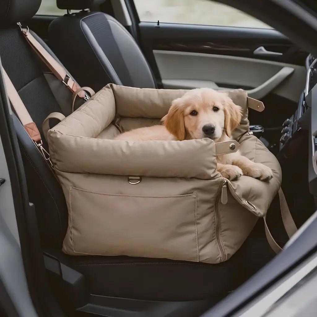 2 - in - 1 Autositz und Reisebett für Hunde mit Sicherheitsleine