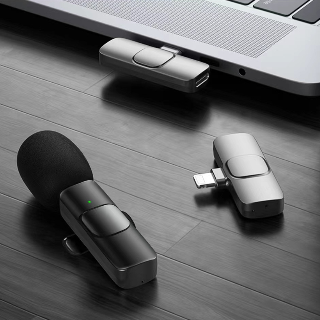 Draadloze clip-on-lavaliermicrofoon - ruisonderdrukkende minimicrofoon voor smartphones en laptops