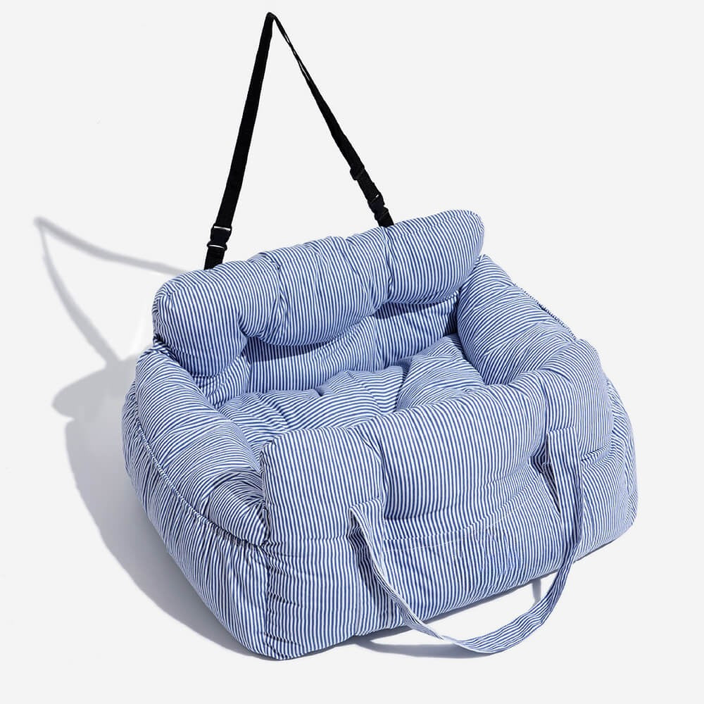 Lit de voyage et siège auto 3-en-1 pour chien avec sangle de transport