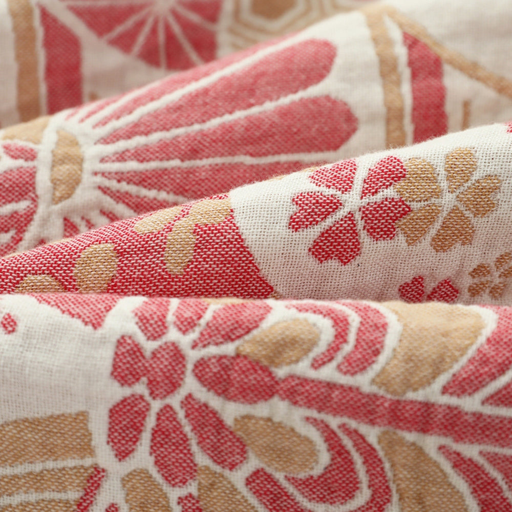 Cozy Four-Layer Cotton Throw Blanket for Home & Travel Comfort
