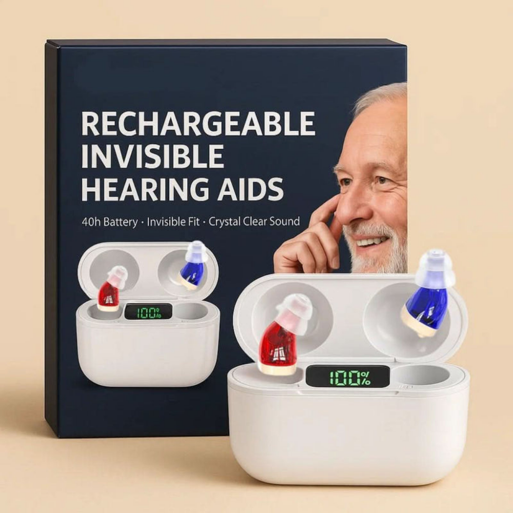 Rechargeable Hearing Amplifier Earbuds – AuraClar Discreet In-Ear Set