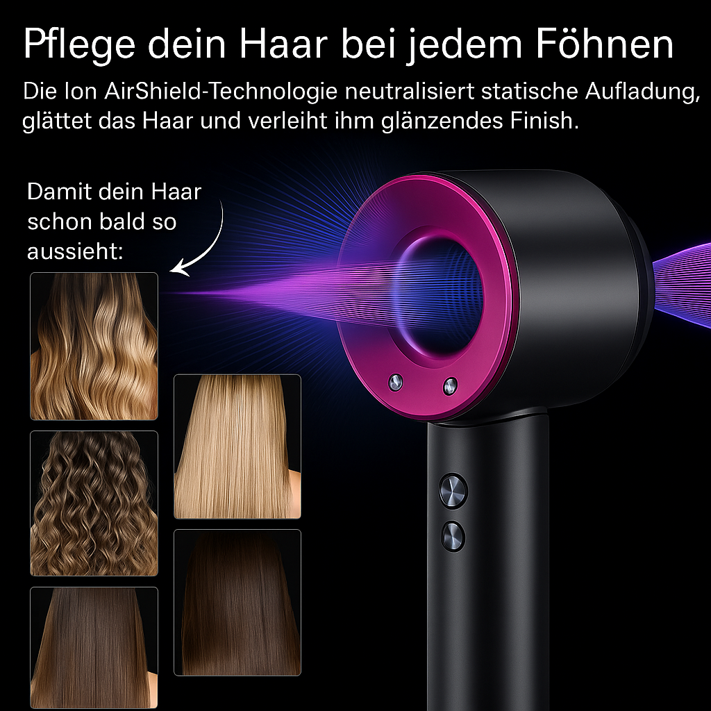 5-in-1-Haartrockner- und Styling-Set – Aufsätze zum Trocknen, Glätten und für mehr Volumen