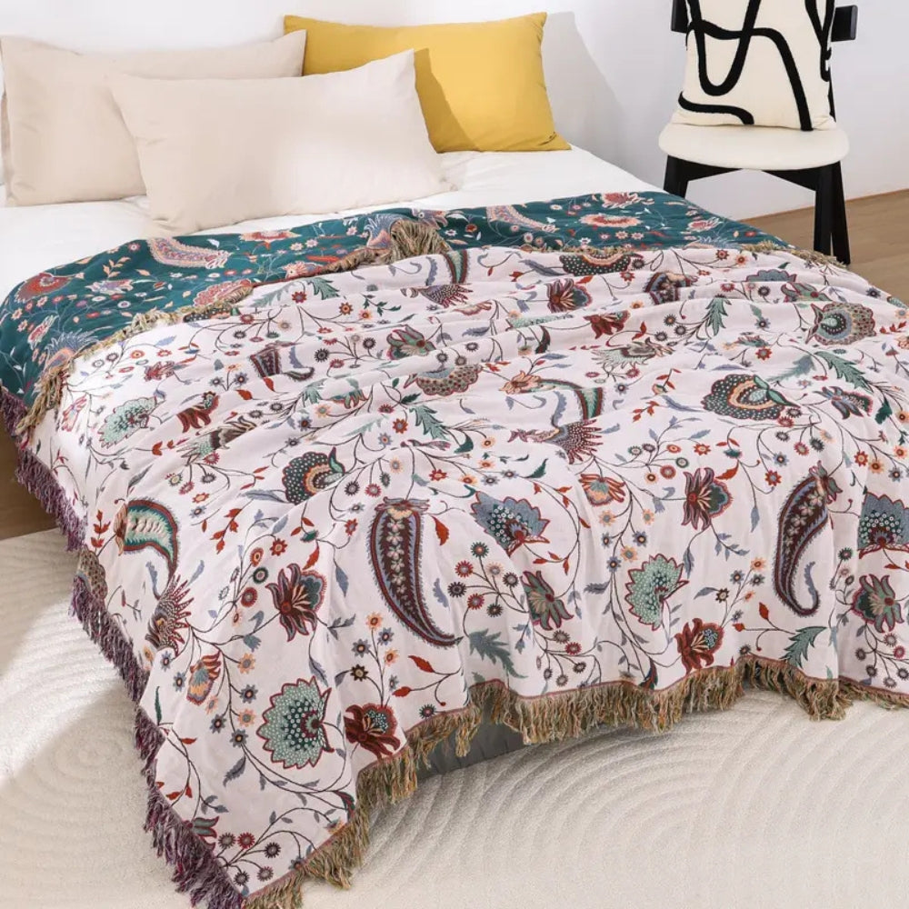 Reversible Vintage Soft Throw Blanket for Cozy Home Decor