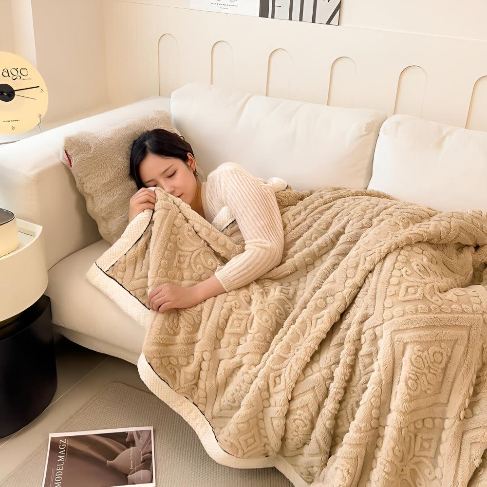Cozy Velvet Mandala Sherpa Throw Blanket for Home Decor & Warmth