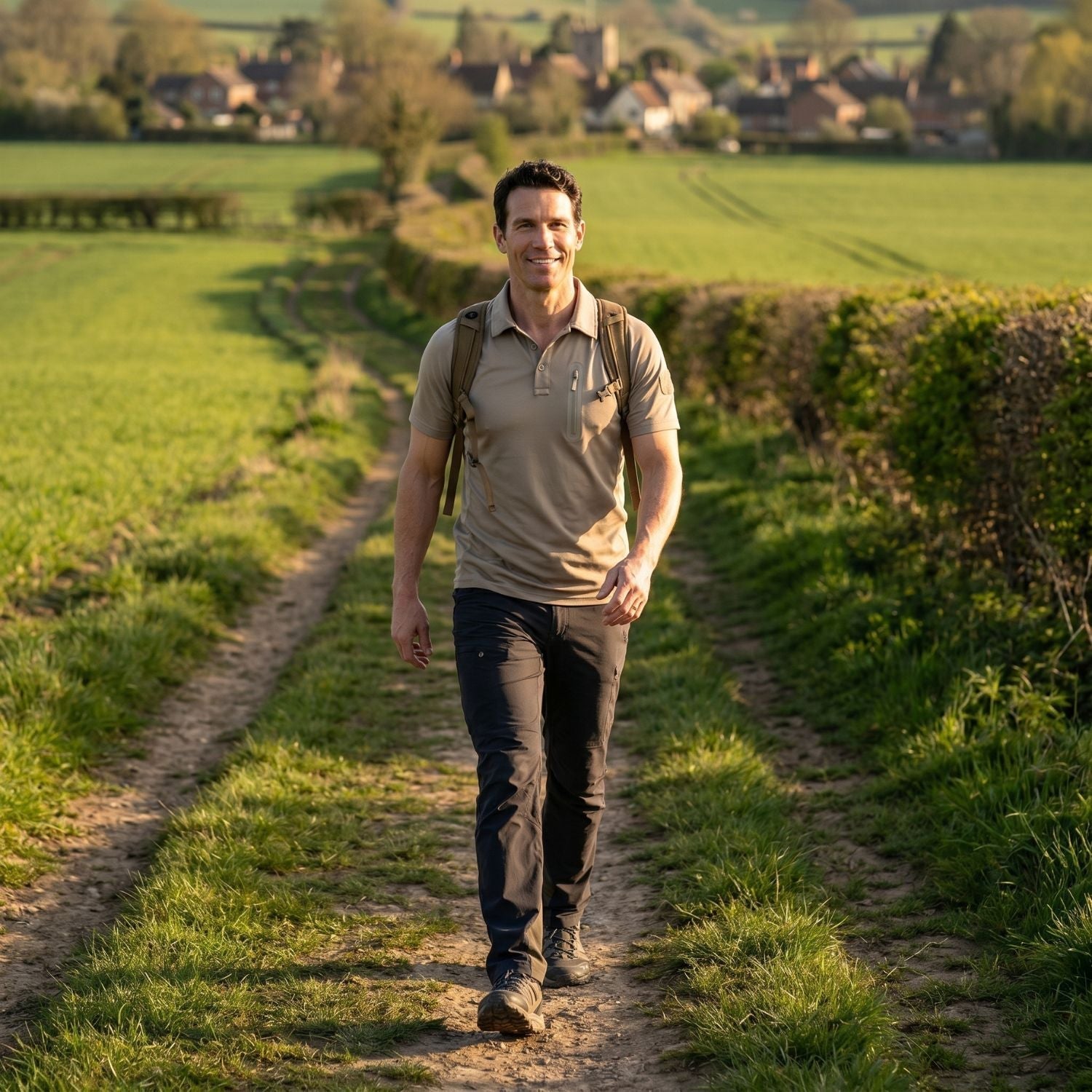 Men’s Quick-Dry Polo Shirt – Zip-Pocket Hiking & Outdoor Top