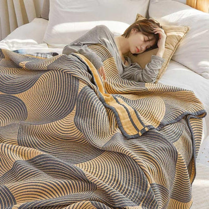 Soft Reversible Muslin Cotton Baby Blanket - Lightweight & Breathable