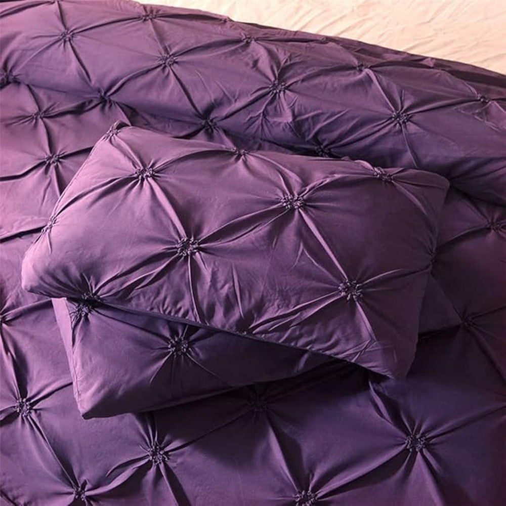 Ensemble de housse de couette Amore luxe à plis pincés - Ensemble de literie élégant