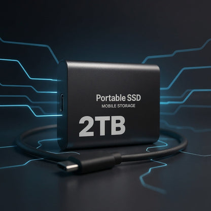 Portable SSD 2TB Hard Drive External Storage Compact Fast Top Quality