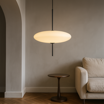 Stylish Oval Glass LED Pendant Light | Modern Hanging Lamp for Home