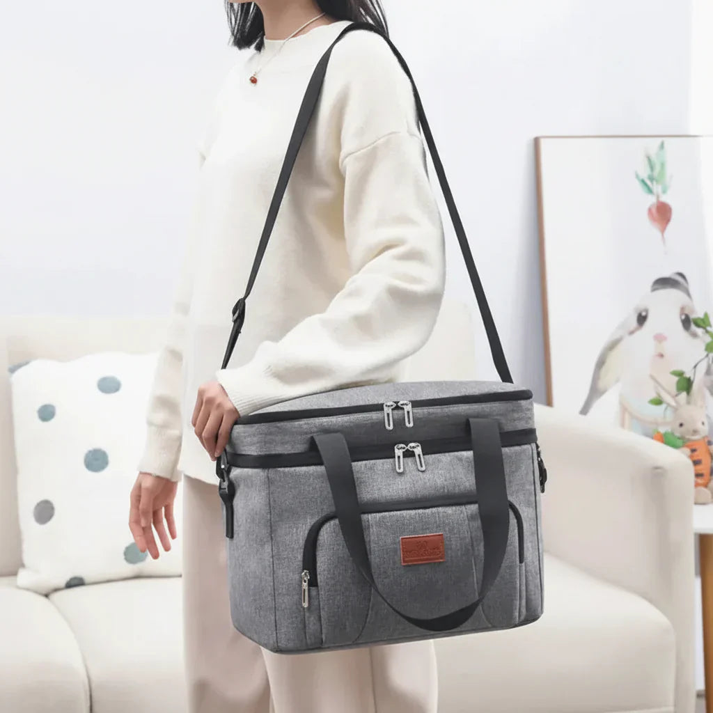 Multifunctional Double Layers Cooler Lunch Bags Large Capacity