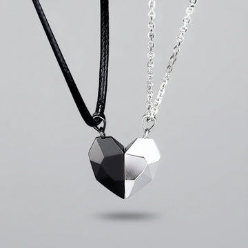 Couple Necklace Electrocardiogram Magnetic Heart